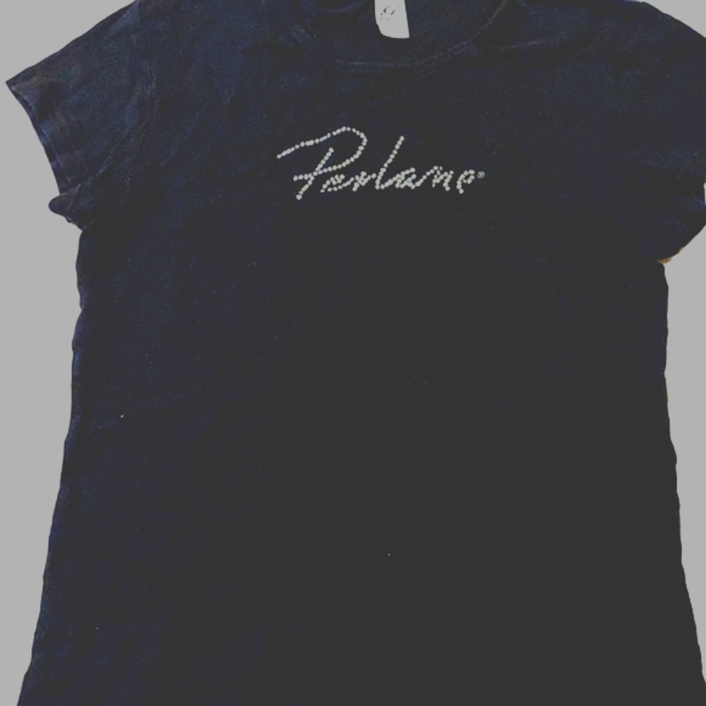 Large Tight Perlane®Rhinestone Cap Sleeve Tee